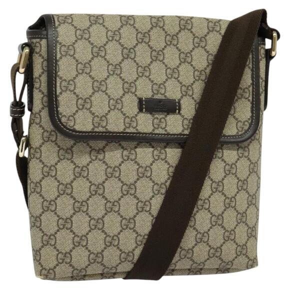 GUCCI GG Supreme Shoulder Bag Pvc Beige Gold - Picture 1 of 16